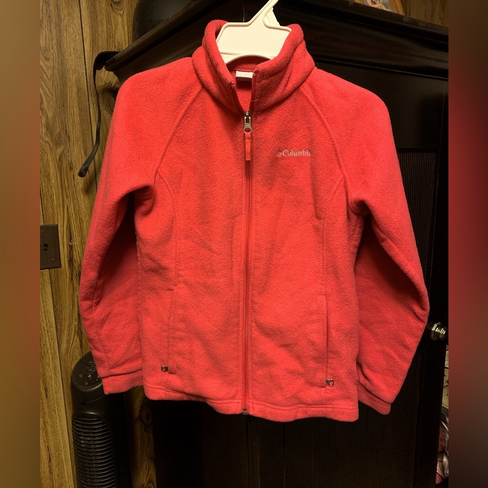 Columbia pink fleece jacket size 10/12